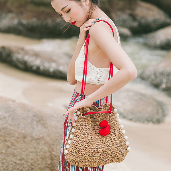 Travel Beach Fishing Net Handbag Shopping Woven Shoulder Bag for Women  Girls AU