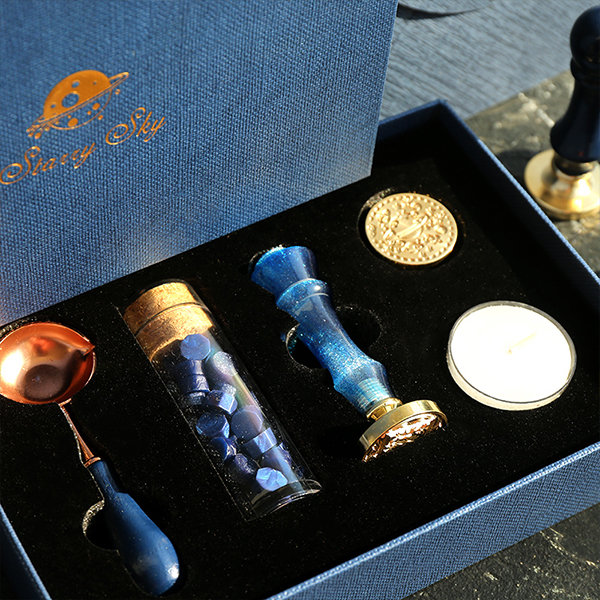 Blue Wax Seal Set - Planet - Whale - Cherry Blossom from Apollo Box