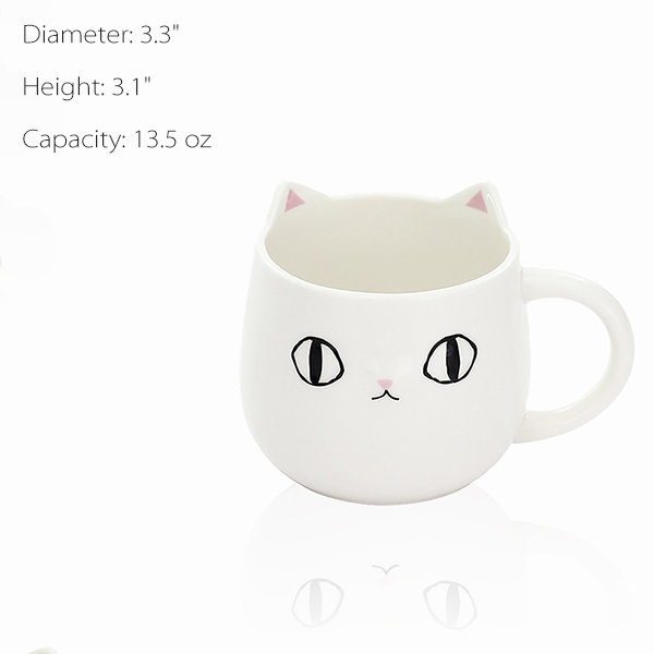 Kawaii Transparent Cat Glass Coffee Cup Mug Cute Home Decoration