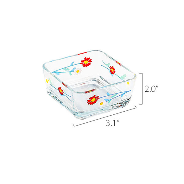 Floral Design Glass Salad Bowls - ApolloBox