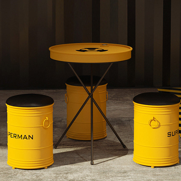 Barrel Themed Table And Stools
