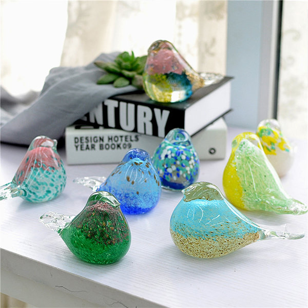 Handcrafted Glass Birds - Sky Blue - Green - 3 Colors Available from Apollo  Box