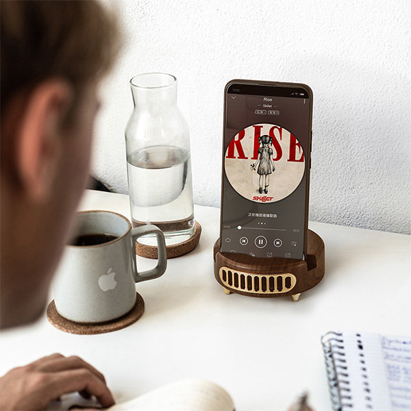 Wood And Brass Bluetooth Speaker