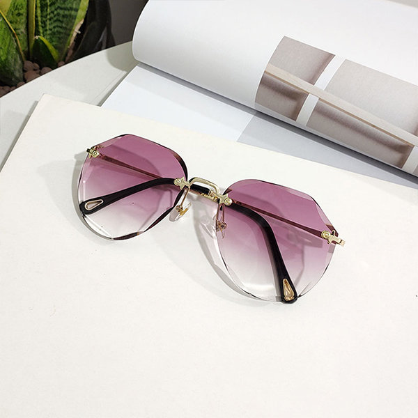 Rimless Sunglasses Gray Pink Brown Green Apollobox