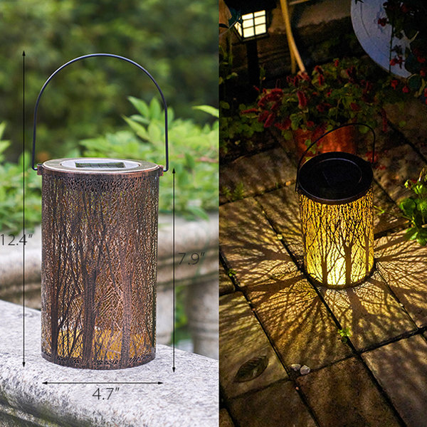 Solar Lights Outdoor Garden Decor Hanging Lanterns Decoration Metal Retro  Butterfly Hollow Pattern Gifts Waterproof Solar Lantern for Garden, Patio 