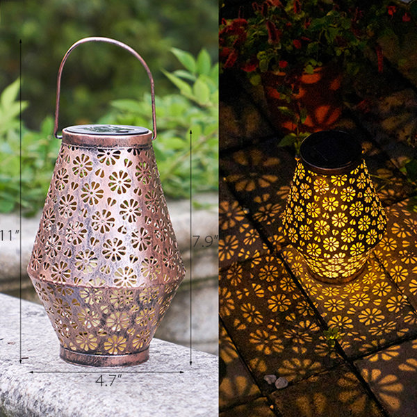 damask solar garden lantern