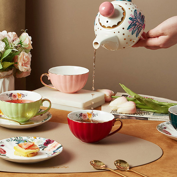 Pretty Flower Look Cup And Saucer Set from Apollo Box