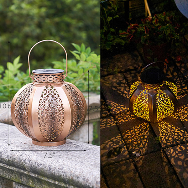 Solar Lights Outdoor Garden Decor Hanging Lanterns Decoration Metal Retro  Butterfly Hollow Pattern Gifts Waterproof Solar Lantern for Garden, Patio 