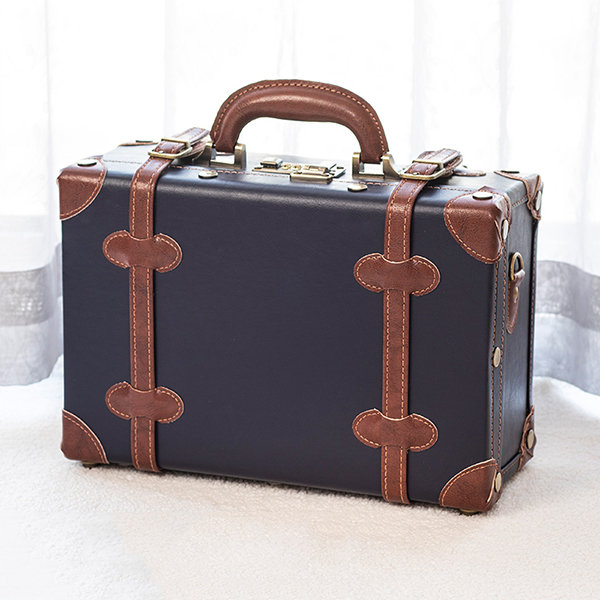 Vintage Suitcases Vintage Luggage Brown Blue Faux 