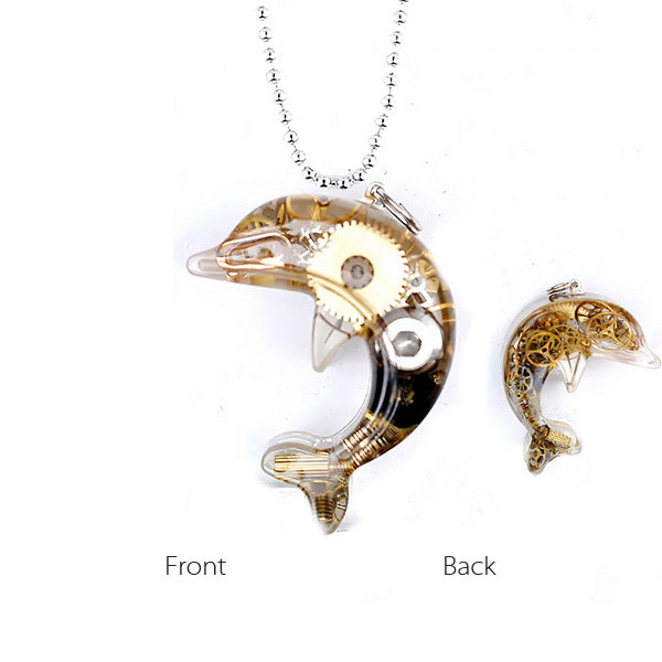 2pcs Girls Cartoon Dolphin Charm Zinc Alloy Cute Necklace For Daily  Decoration