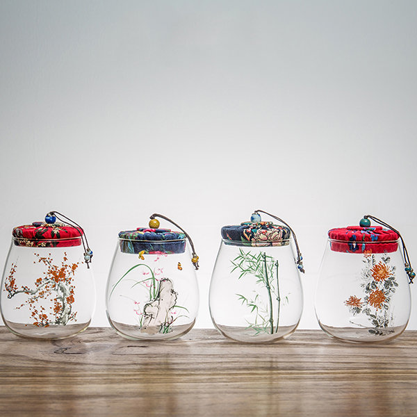 Japan Zakka Style Glass Spice Jar Kitchen Canisters Cookie Jars