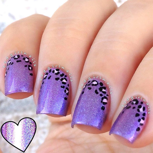 Purple Dotted Nail Art - Imagination In Colour