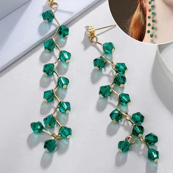 Emerald hot sale tassel earrings