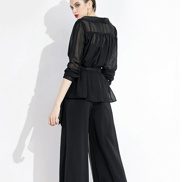 Black Three Piece Pant Suit - ApolloBox