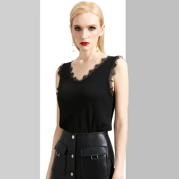 Lace Trimmed Tank Styled Top Apollobox