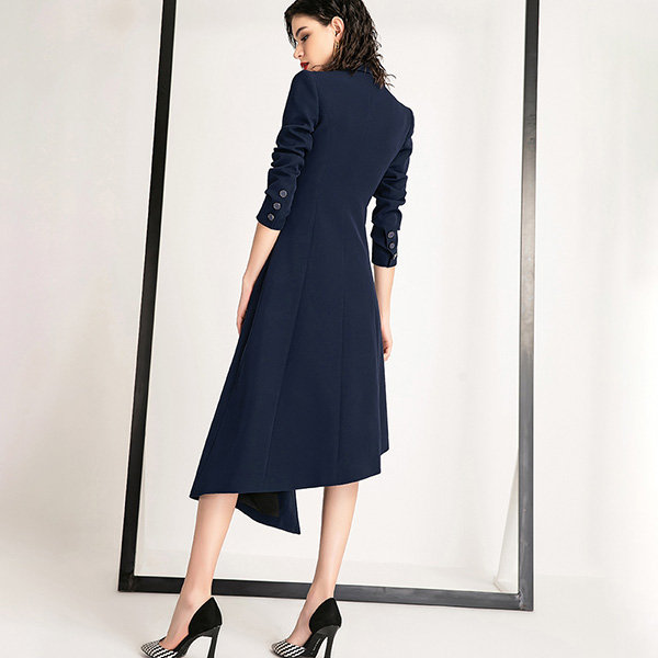 Dark Blue Winter Coat Inspired Dress - ApolloBox