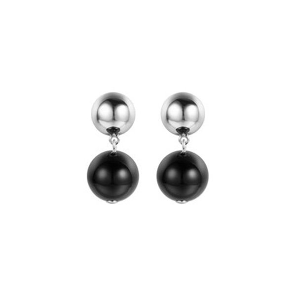 Black And Silver Sphere Earrings - ApolloBox