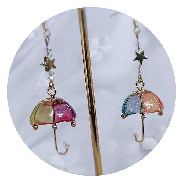 Colorful Umbrella Earrings - ApolloBox