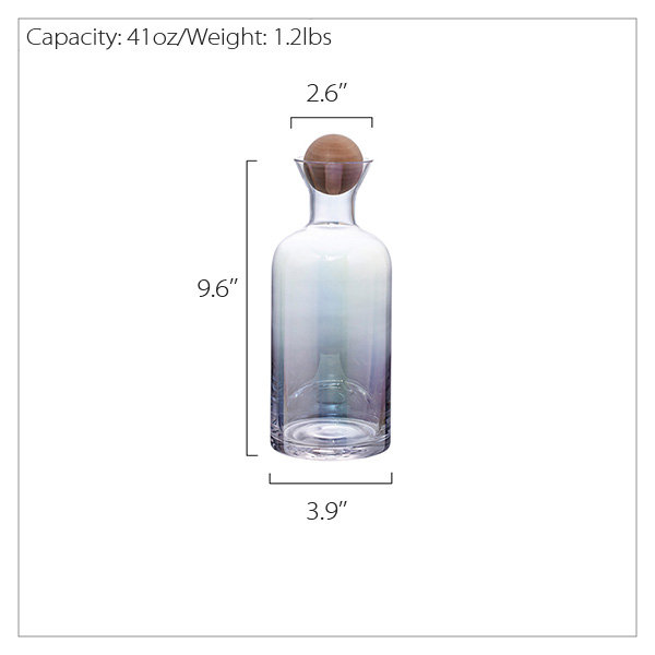 Water & Wine Carafe Set 41oz, Clear, Wine