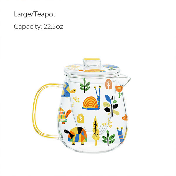 Fun Prints Glass Teapot And Cups - ApolloBox