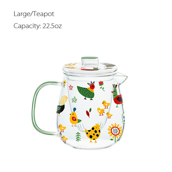 Fun Prints Glass Teapot And Cups - ApolloBox