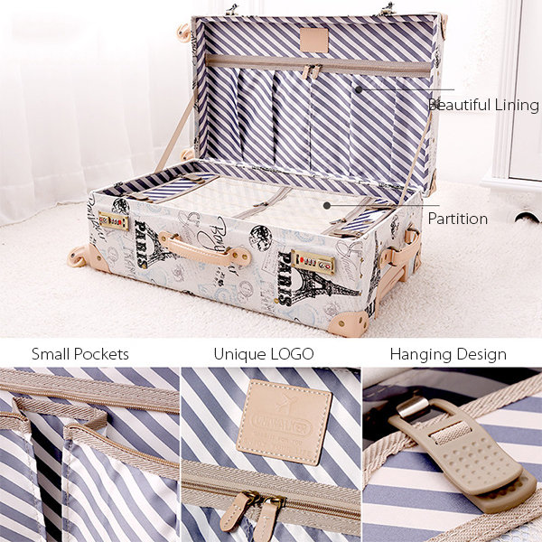 Vintage French Inspired Suitcase - ApolloBox