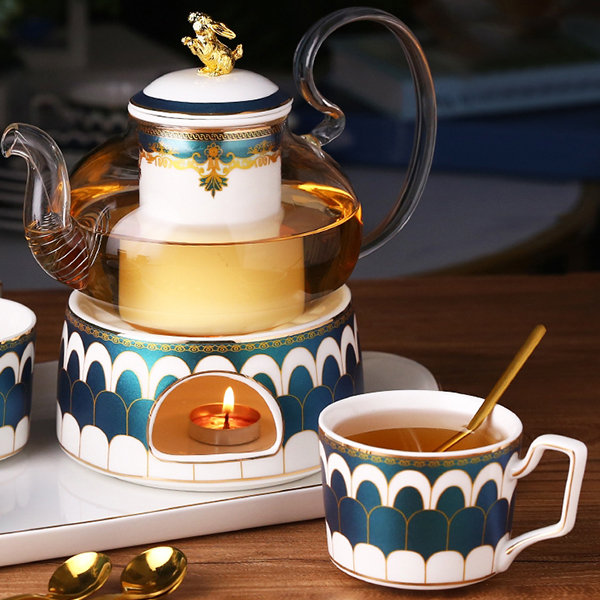 Golden Gilded China Coffee Cup Set from Apollo Box