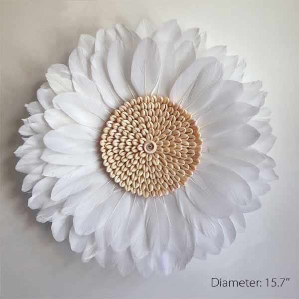 3D Flower Wall Hanging Decor - Ceramic - White - ApolloBox