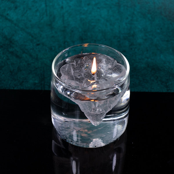 3D Iceberg Candle - Glass - Wax - Transparent - Light Blue - ApolloBox