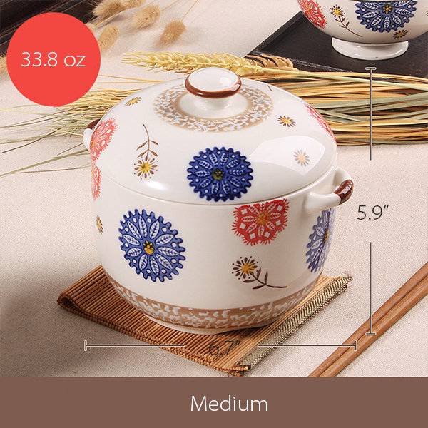 Japanese Inspired Ceramic Stewing Pot - Floral - Fish - 3 Sizes from Apollo  Box