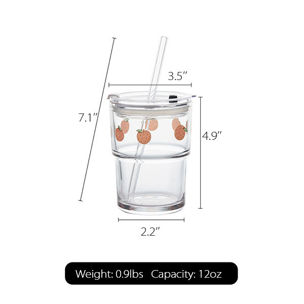 Glass Cup with Silicone Straw from Apollo Box