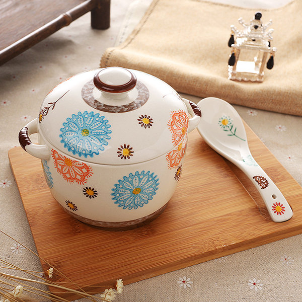 Ceramic Casserole, Japanese Style Stew Pot, Household Cooking Pot, Ceramic  Pot with Lid, Rice Pot for Home RestaurantBraised Chicken Rice Pot High