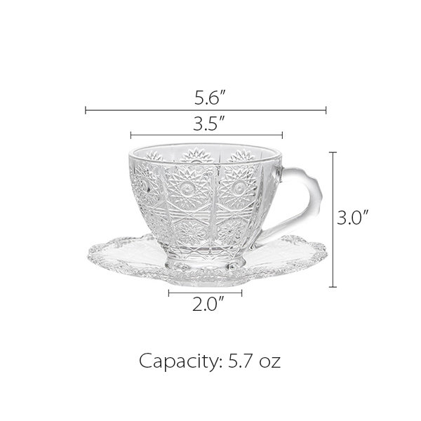 Embossed Tea Cup And Saucer - ApolloBox