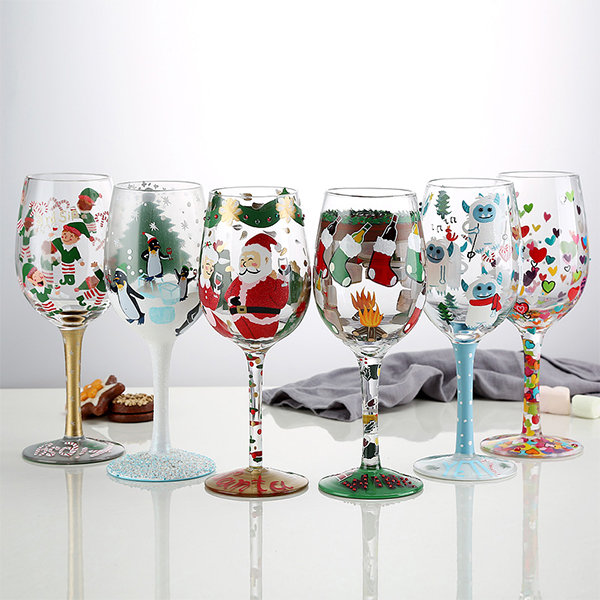 Custom Wine Glasses, Painted Wine Glasses, Christmas Lights, Christmas Wine  Gifts, Stemmed Wine Glass, Wine Lovers Gift, Ready to Ship 