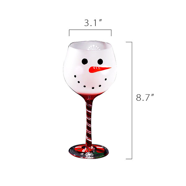 Christmas Themed Wine Glass - Cute Festive Patterns - Santa Claus