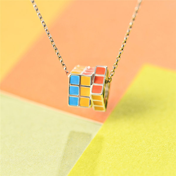 Mini Rubik's Cube - Plastic - Black - Blue - Pink - ApolloBox