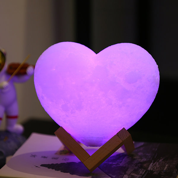 Glowing Heart Light - Wood - 2 Color Options - 5 Sizes
