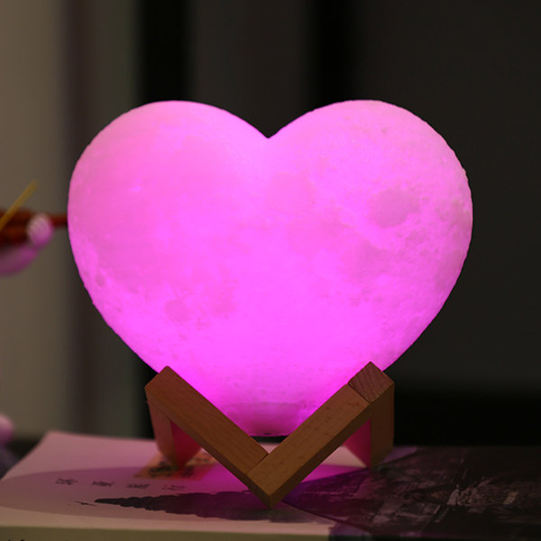 Glowing Heart Light - Wood - 2 Color Options - 5 Sizes
