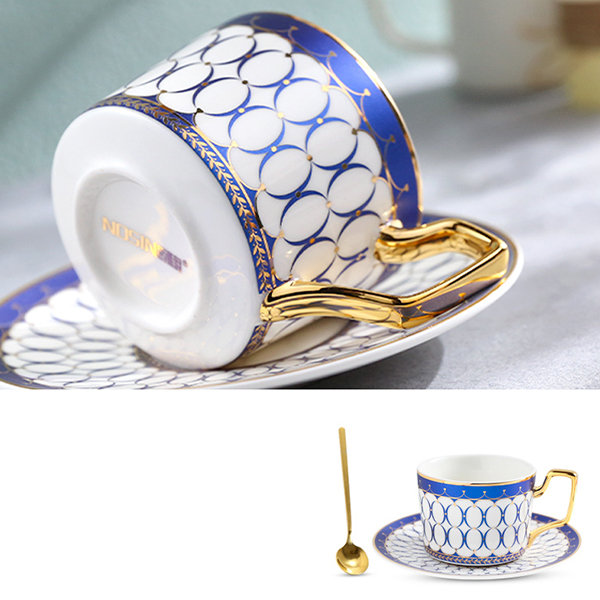 Golden Gilded China Coffee Cup Set from Apollo Box