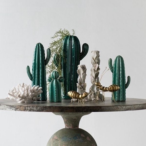 Cactus Jewelry Display Stand - Ceramic - Green - Golden - 4 Colors -  ApolloBox