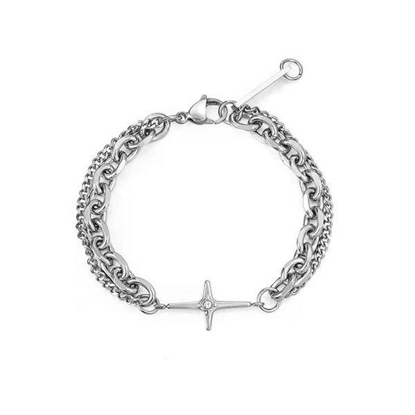 Double Chain Cross Bracelet - ApolloBox