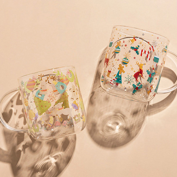 Glass Mug With Fun Designs from Apollo Box