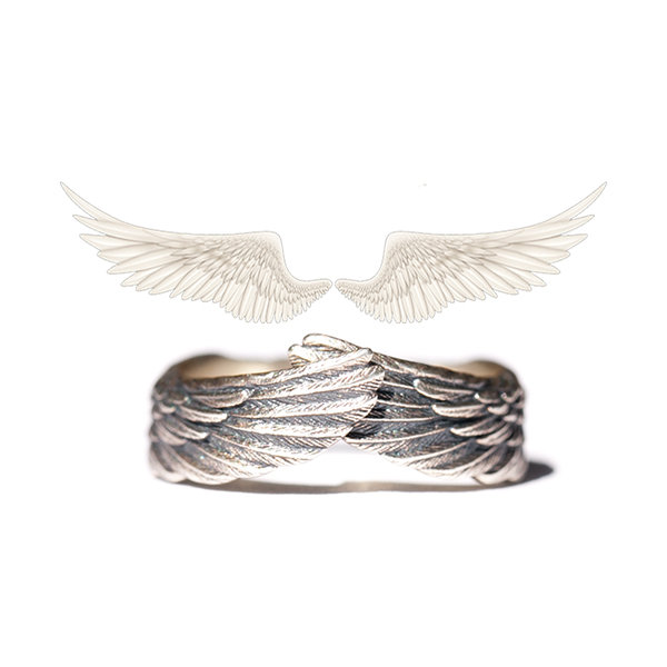 Angel Wings Couple Ring image