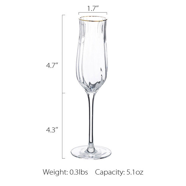 Champagne Flute Dimensions & Drawings