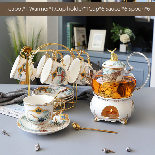 Tea Set Tea Cups Teapot Set 9 Piece Coffee Set Tea with Cup Holder and Tray  Tea Set Afternoon Tea Piece Ceramic Tea Set Tea Coffee Tea Coffee Set Tea