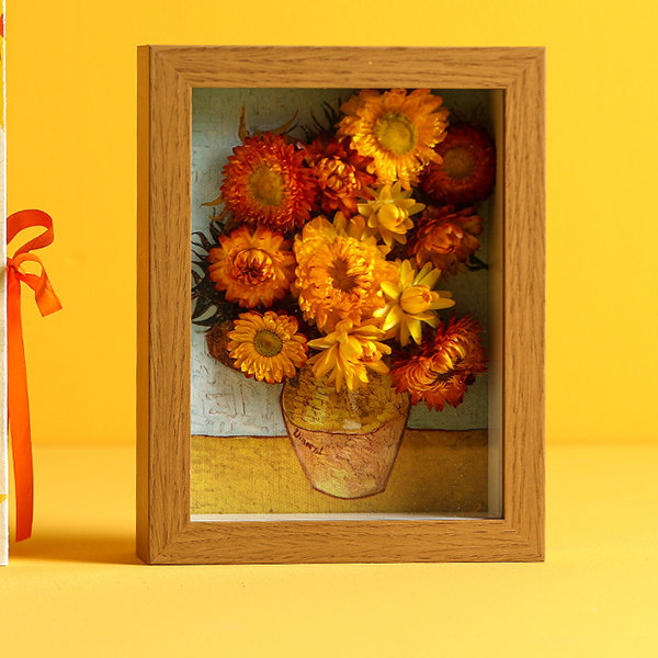 Dried Flower Frame Decoration - Wood - Glass - Green - Brown - Yellow -  ApolloBox