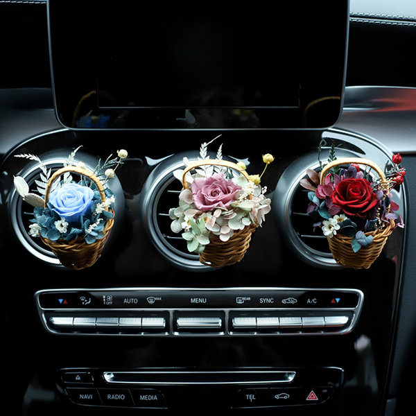 Preserved Flower Adorned Car Air Freshener from Apollo Box