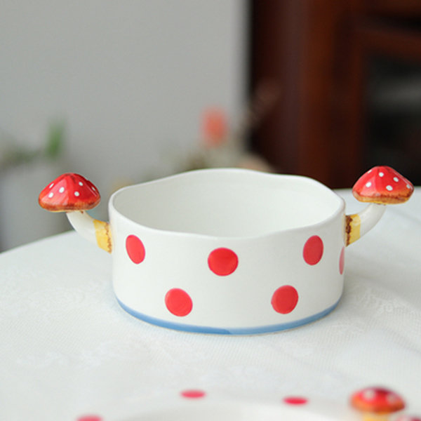 Cute Mushroom Cup Creative Mushroom Bowl Ceramics Mushroom Plate