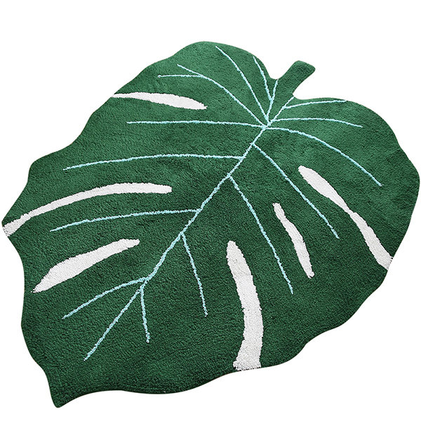 Leaf Inspired Rug - Cotton - Vivid Green Leaf - ApolloBox