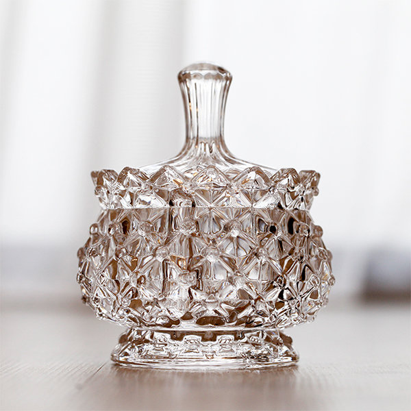 Crystal Glass Cup with Lid from Apollo Box